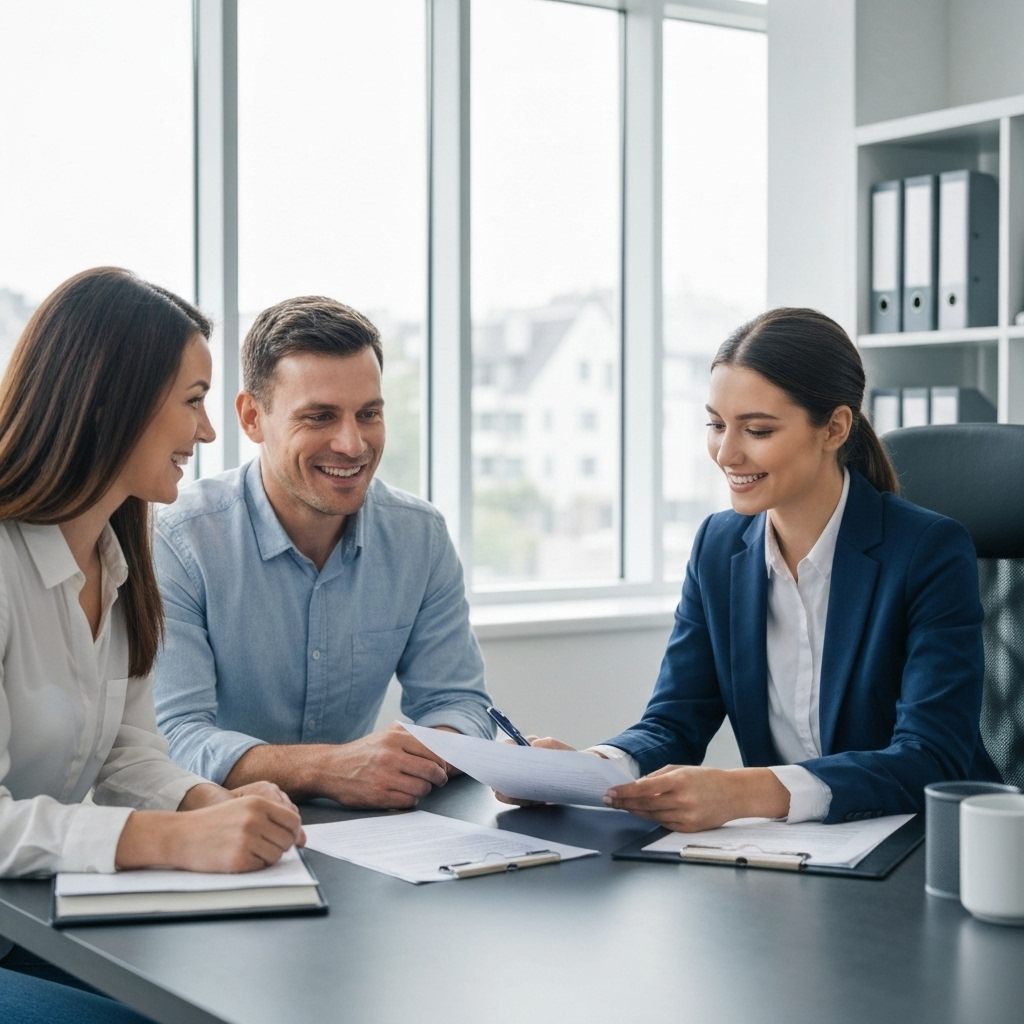 Professional real estate team helping clients